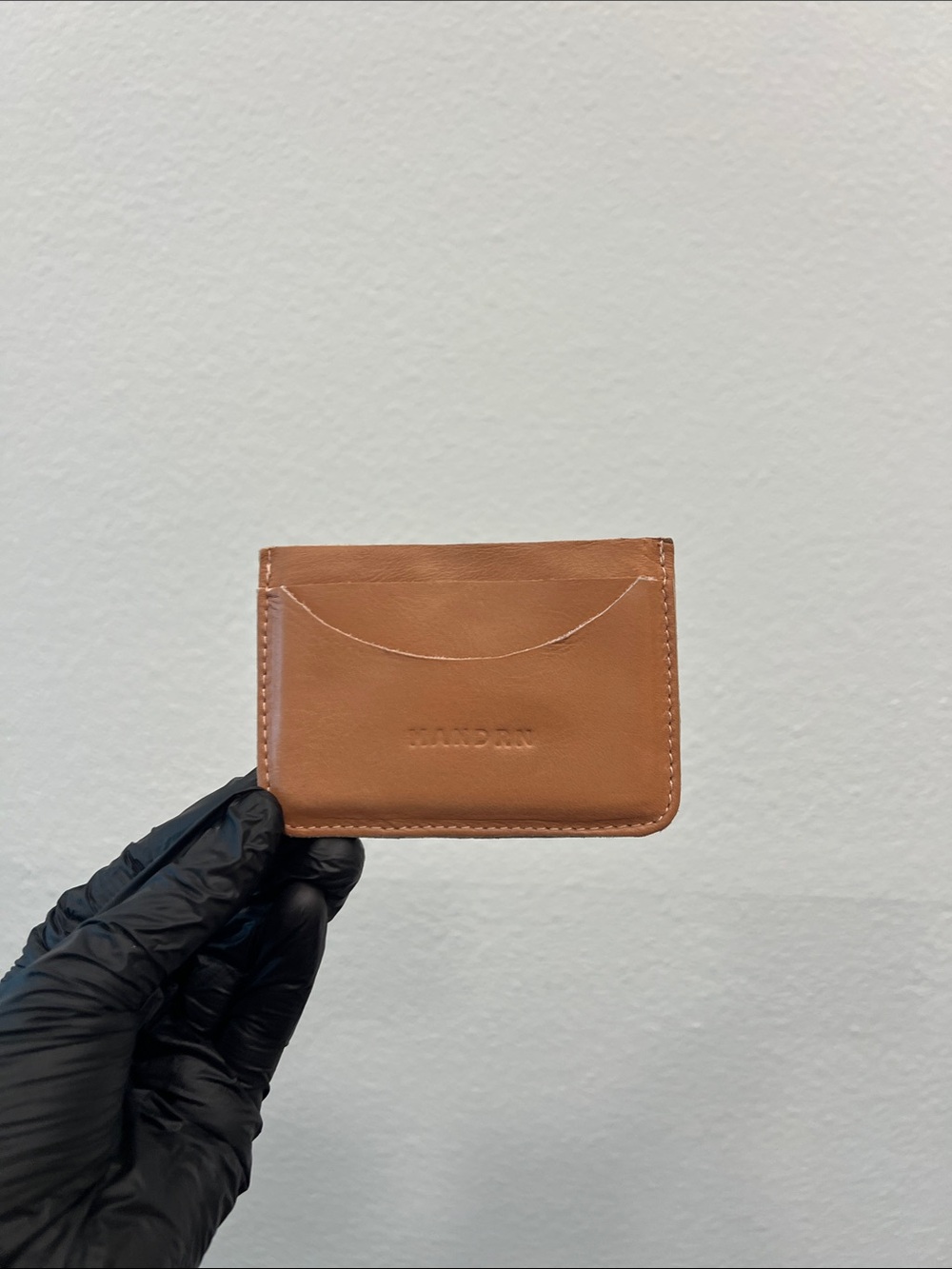Mandrn Tan Leather Card Sleeve Wallet